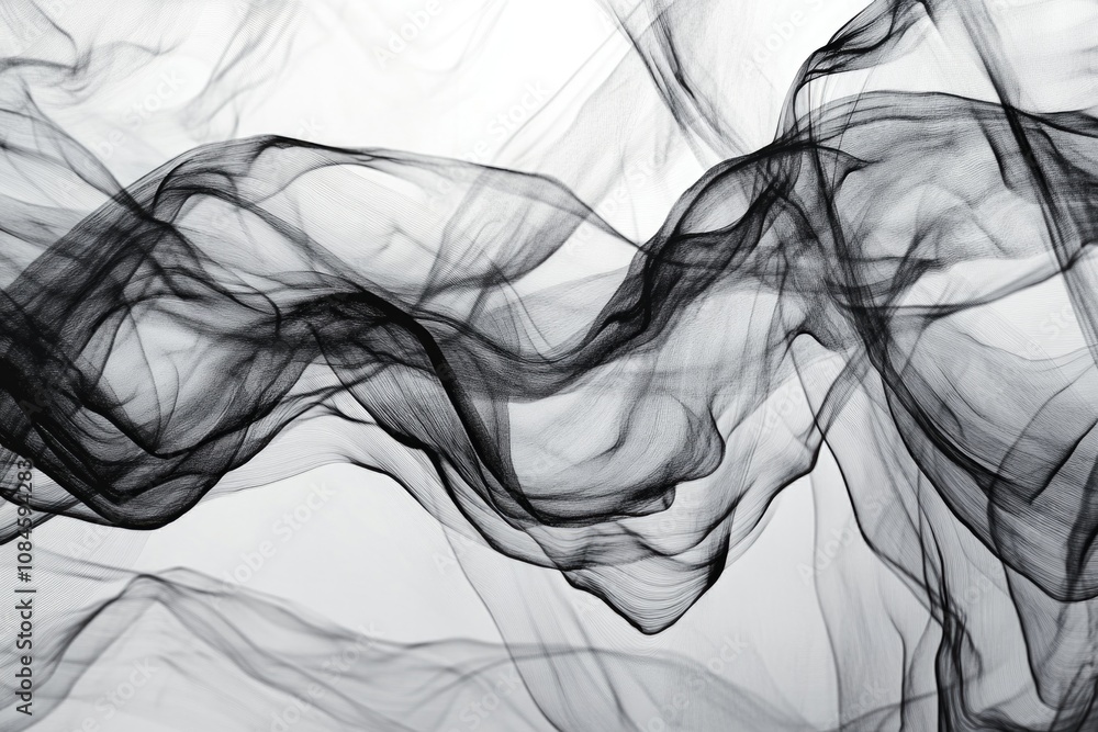 A close-up shot of thick smoke in a black and white image A close-up shot of thick smoke in a black and white image