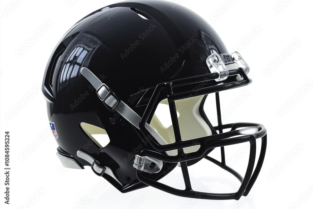 A football helmet on a white background, perfect for sports and fitness-related themes A football helmet on a white background, perfect for sports and fitness-related themes