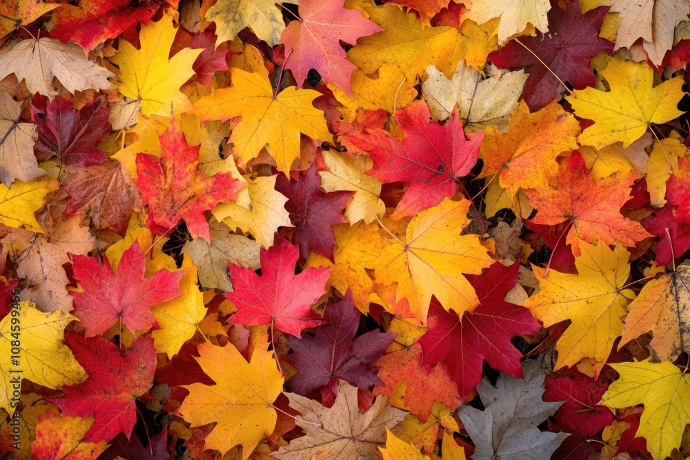 A pile of fallen autumn leaves scattered on the ground, great for backgrounds and fall themed designs A pile of fallen autumn leaves scattered on the ground, great for backgrounds and fall themed designs