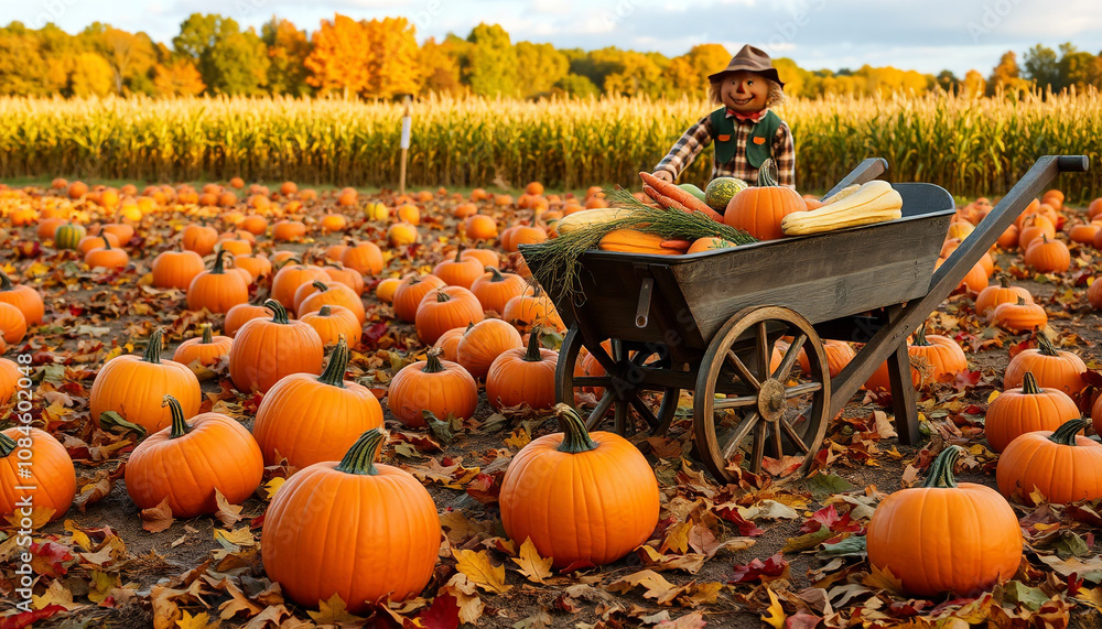 A festive orange pumpkin patch, perfect for Halloween or Thanksgiving harvest A festive orange pumpkin patch, perfect for Halloween or Thanksgiving harvest