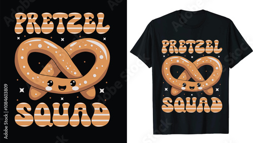 Pretzel T-Shirt Design – Pretzel Graphic, Pretzel Vector, Pretzel Illustration, Pretzel Icon, Pretzel Artwork for Creative Projects, Apparel, and Merchandise. Ideal for Food-Themed Designs.