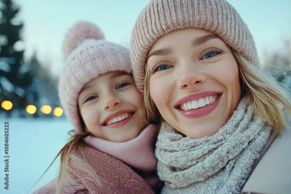 A woman and a child are smiling for the camera A woman and a child are smiling for the camera