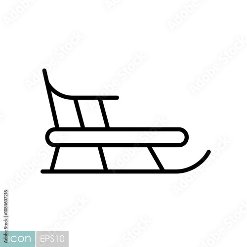 Winter sled vector icon. Winter sign