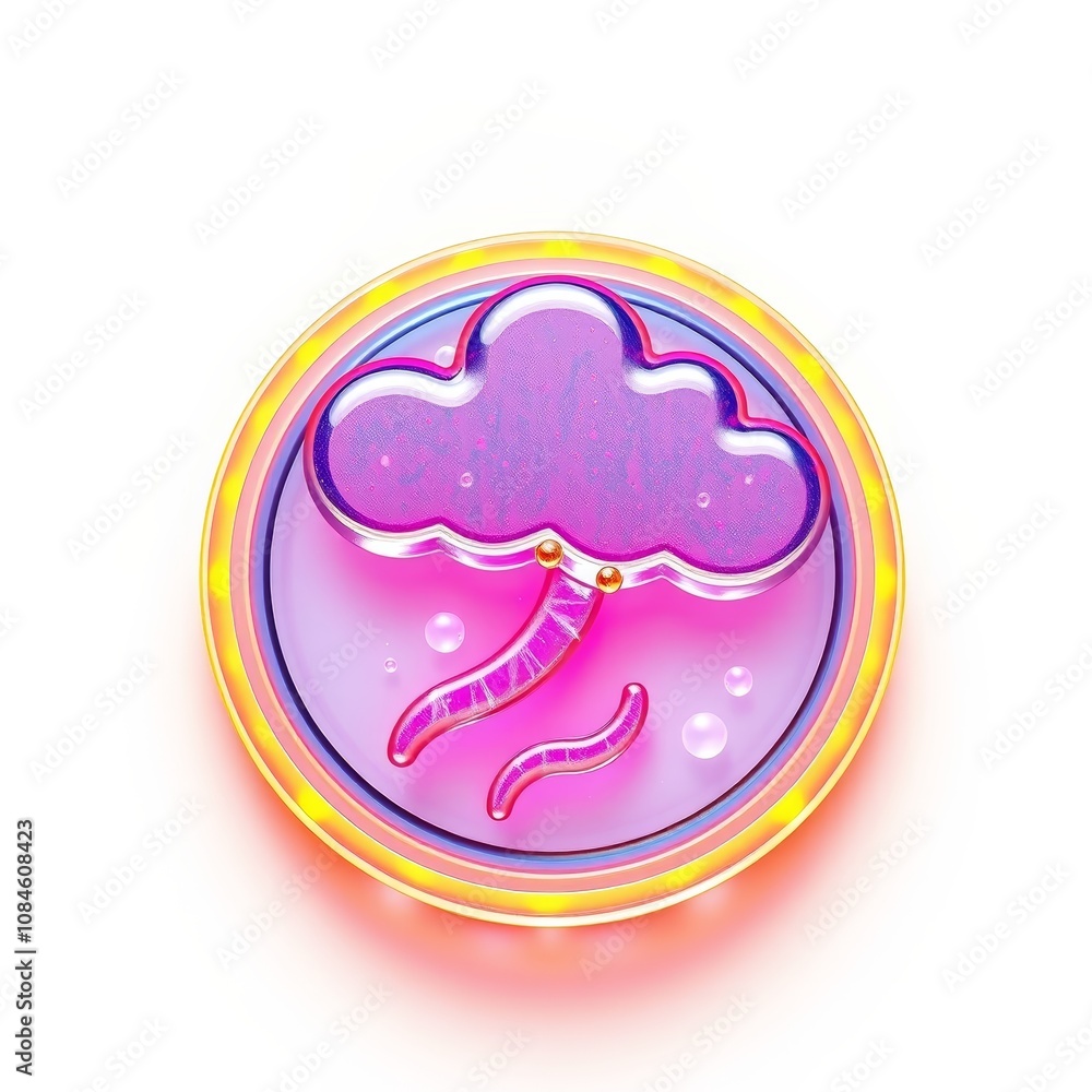 3D Enchanted Weather Folklore Icon with Glowing Rune Aesthetic for Whimsical Holographic Design 3D Enchanted Weather Folklore Icon with Glowing Rune Aesthetic for Whimsical Holographic Design