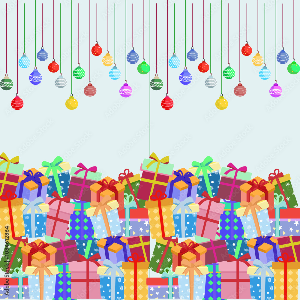 Naklejka premium Christmas symbols and sign border background to celebrate christmas and new yeat festival