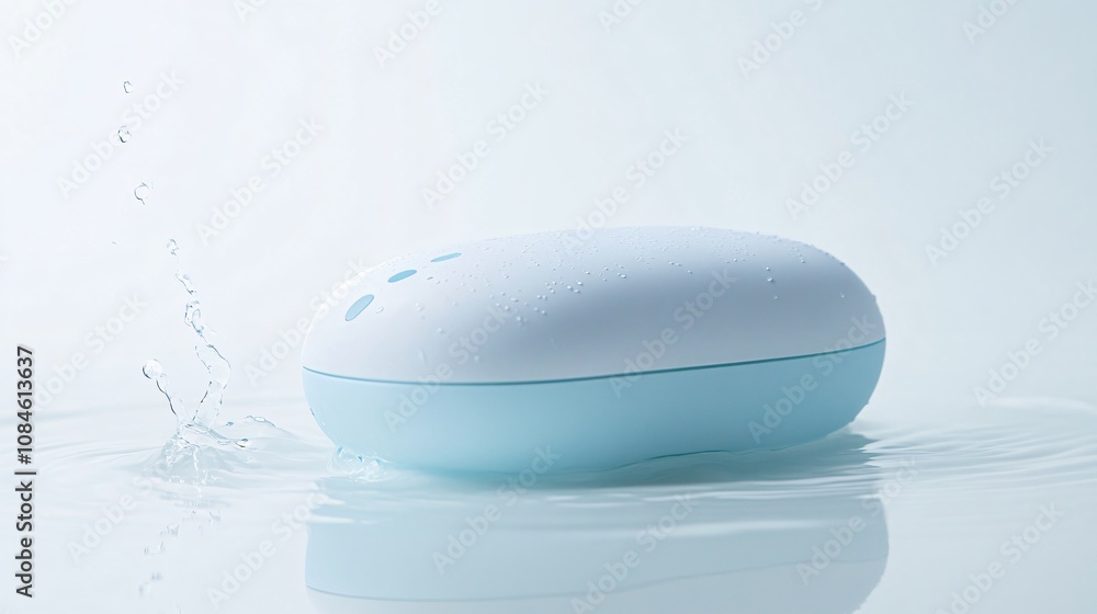A sleek, modern device in a splash of water. This image evokes feelings of cleanliness, freshness, and hygiene, perfect for showcasing technology related to health, beauty, or wellness. A sleek, modern device in a splash of water. This image evokes feelings of cleanliness, freshness, and hygiene, perfect for showcasing technology related to health, beauty, or wellness.