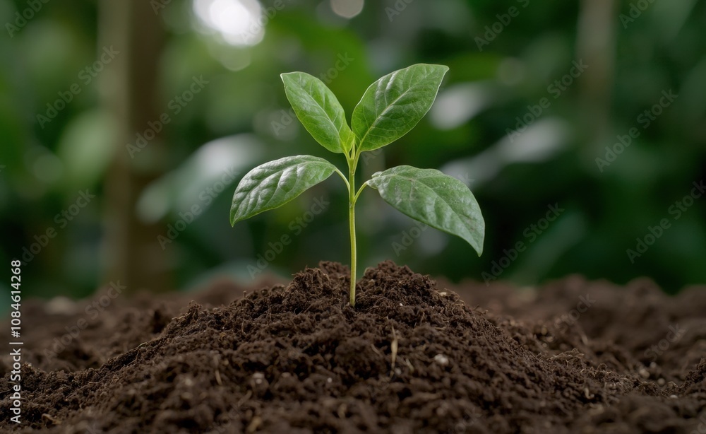 young plant growing in soil young plant growing in soil