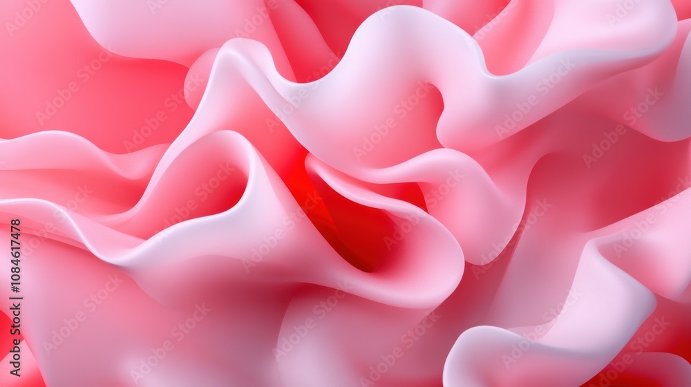 Abstract soft pink fabric folds with smooth wavy texture. Fluid and flowing silk or satin Abstract soft pink fabric folds with smooth wavy texture. Fluid and flowing silk or satin