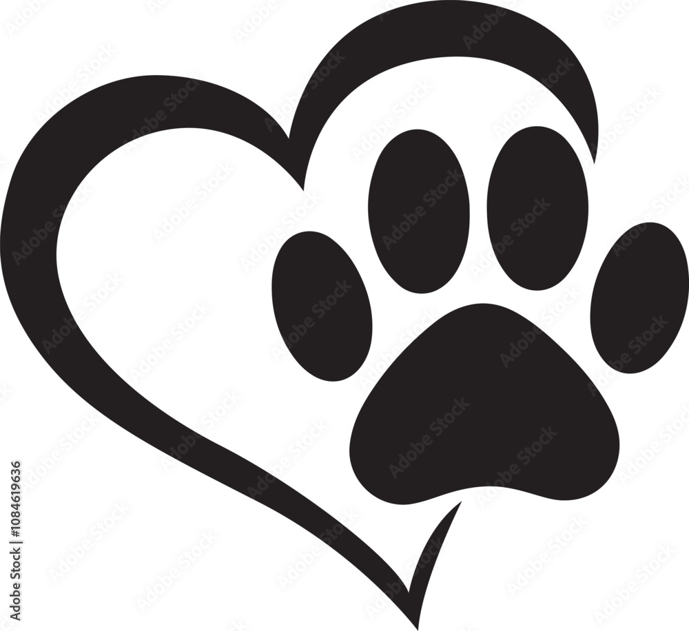Unique Paw Print Heart Art for Animal Lovers and Pet Enthusiasts Unique Paw Print Heart Art for Animal Lovers and Pet Enthusiasts