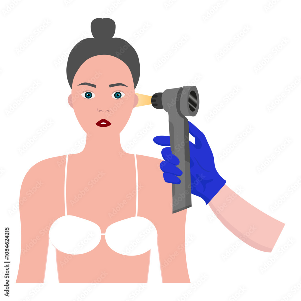 Otorhinolaryngologist Healthcare doctor caring about patient health Otoscopy check up ear Otorhinolaryngologist Healthcare doctor caring about patient health Otoscopy check up ear