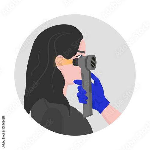 Otorhinolaryngologist Healthcare doctor caring about patient health Otoscopy check up ear