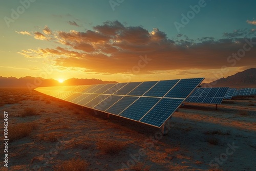 Obraz na płótnie solar panel field in the desert w salonie