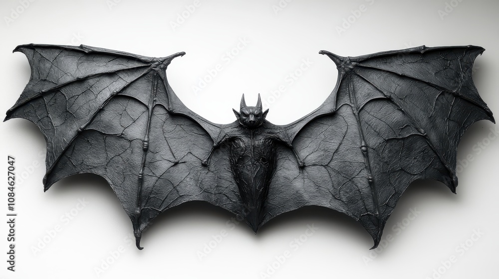Fototapeta premium a bat with wings and a white background