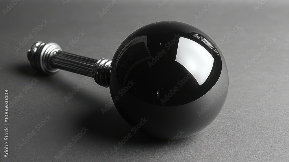 Fototapeta premium a black round object with a metal arm