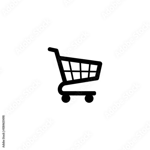 Empty Shopping trolley silhouette vector Shopping cart silhouette vector Black Shopping trolley silhouette vector icon Fast Shopping cart icon Shopping Cart icon A shopping cart