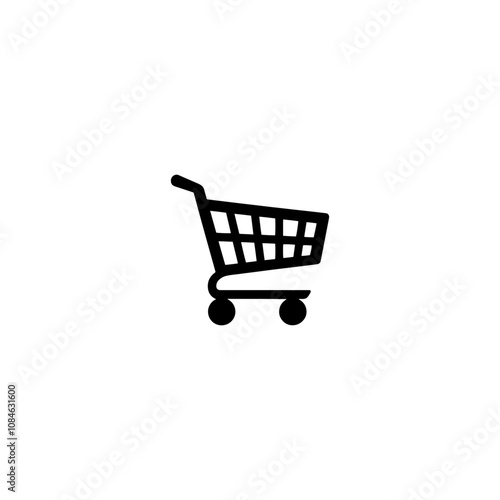 Empty Shopping trolley silhouette vector Shopping cart silhouette vector Black Shopping trolley silhouette vector icon Fast Shopping cart icon Shopping Cart icon A shopping cart