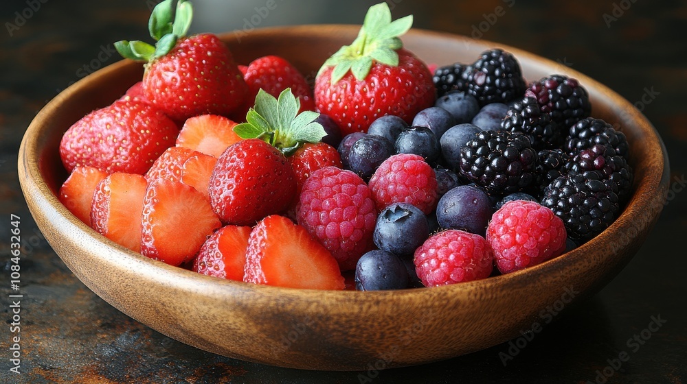 a bowl of fruit and berries a bowl of fruit and berries