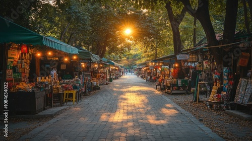 traditional countryside sme business community local thai street market at Thailand.	
