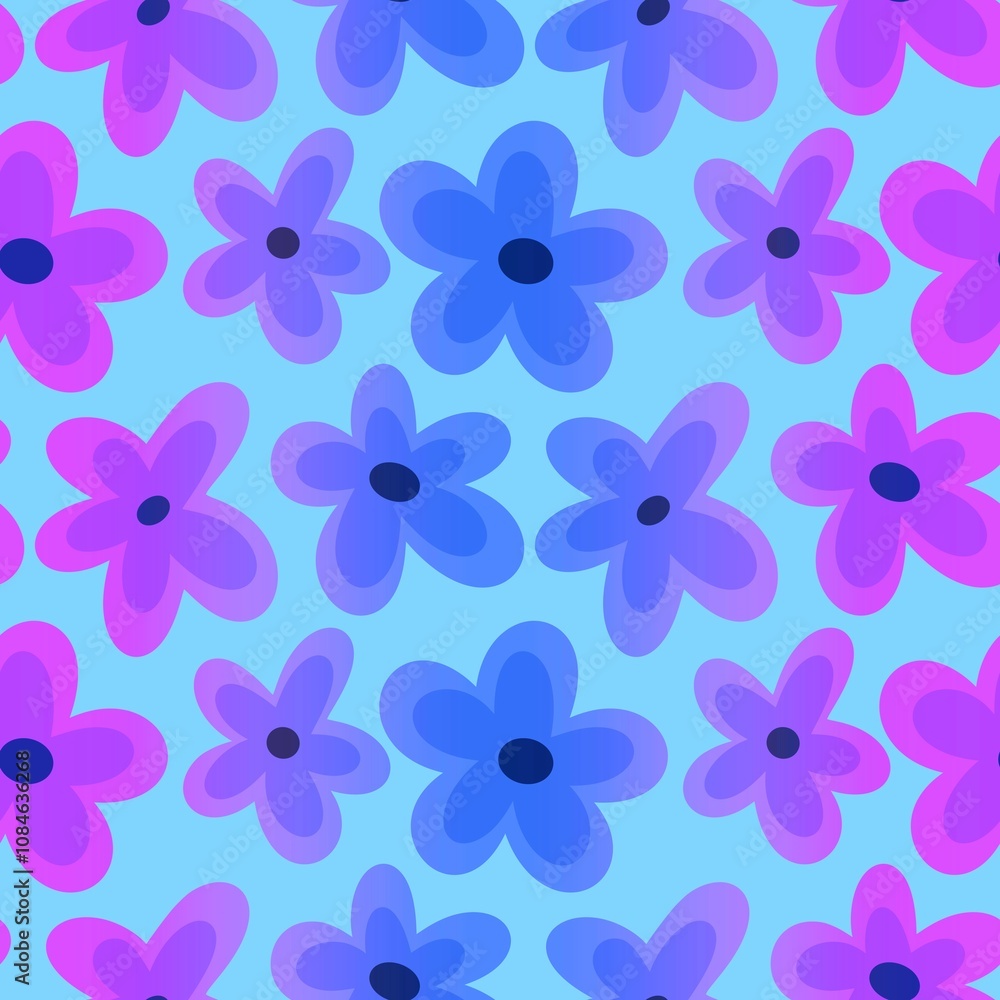 Abstract floral seamless retro flower pattern for fabrics and linens Abstract floral seamless retro flower pattern for fabrics and linens