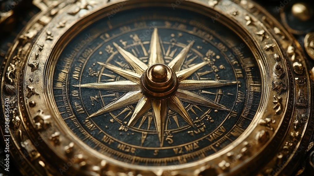 a close up of a compass a close up of a compass