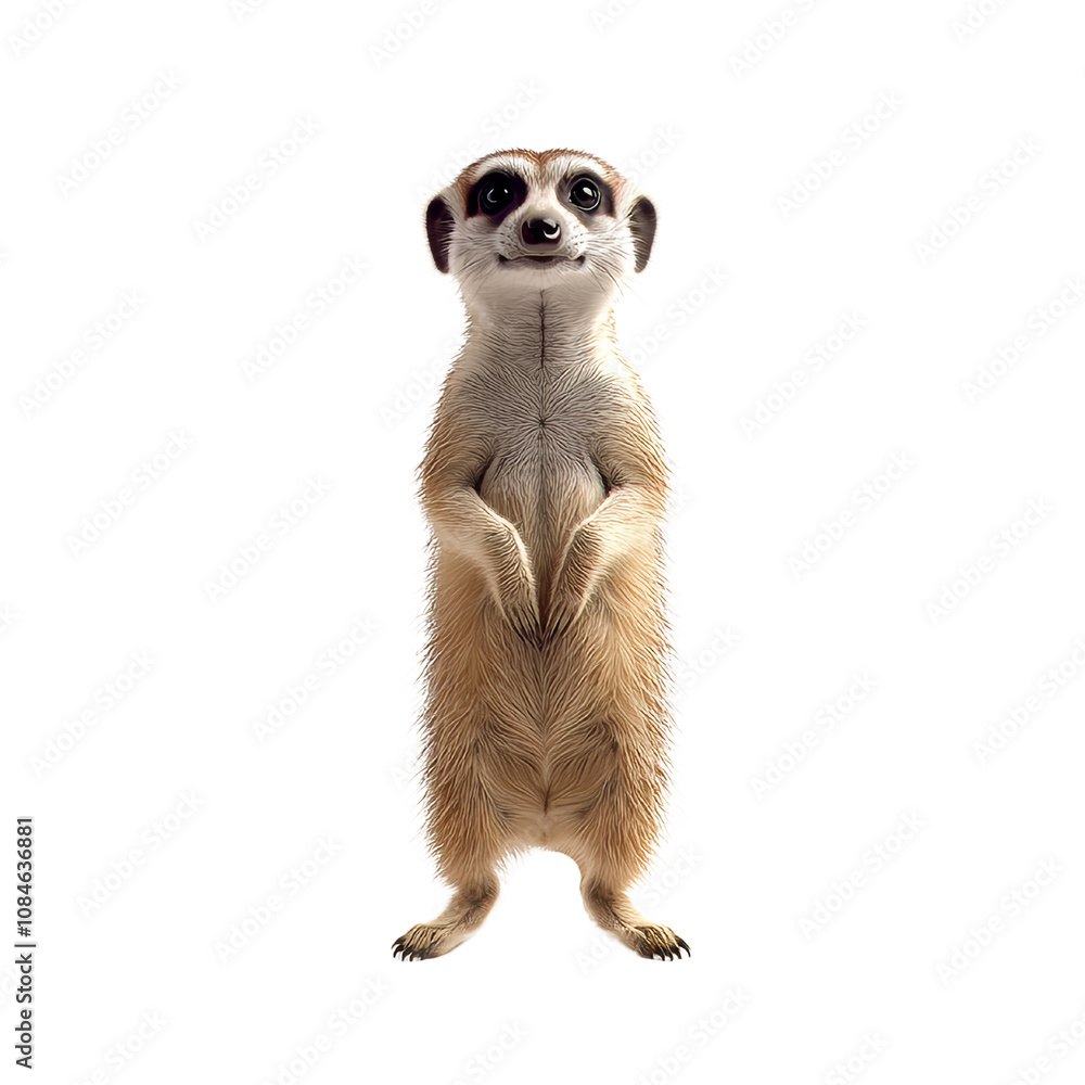 Playful Meerkat on Guard, Standing and Observing Playful Meerkat on Guard, Standing and Observing