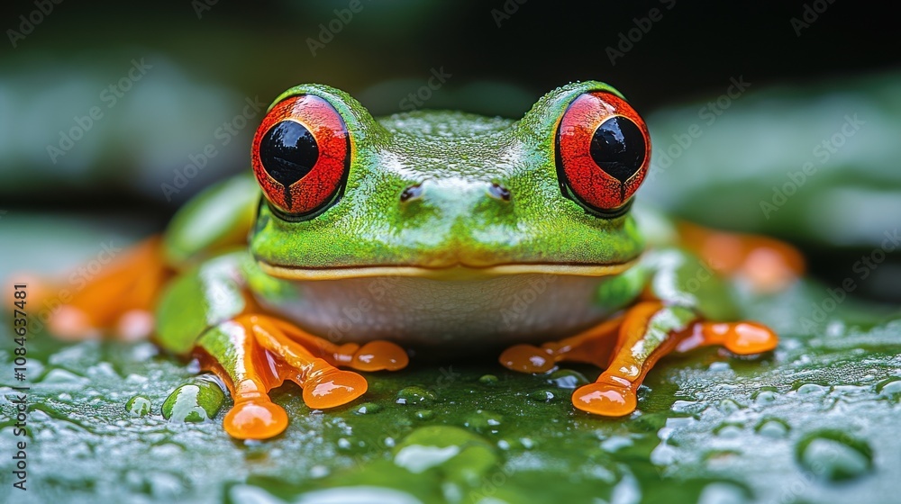 Fototapeta premium a close up of a frog