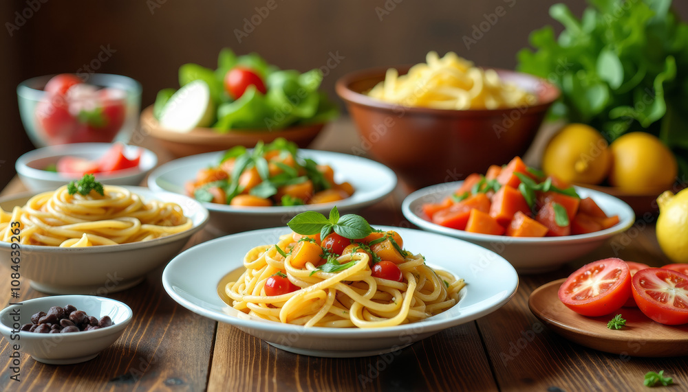 Vibrant Pasta Dish with Seasonal Vegetables Vibrant Pasta Dish with Seasonal Vegetables