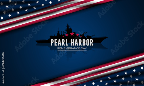 National Pearl Harbor Remembrance Day December 7 background Vector Illustration 