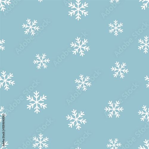 Snowflakes vector seamless pattern. Snowfall Christmas repeat backdrop. Seamless pattern Christmas snowfall, backdrop winter snowflake illustration	