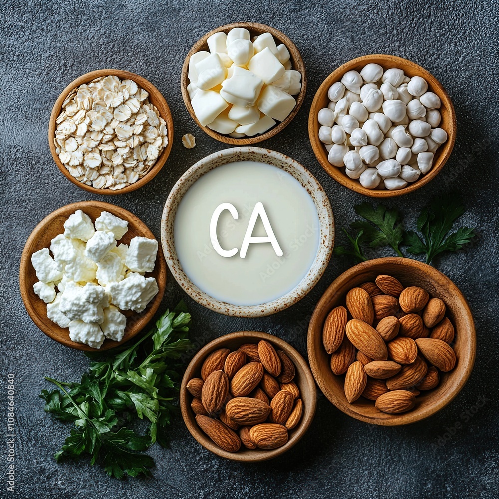 Fototapeta premium Calcium-Rich Foods: A Nutritional Guide for Healthy Bones