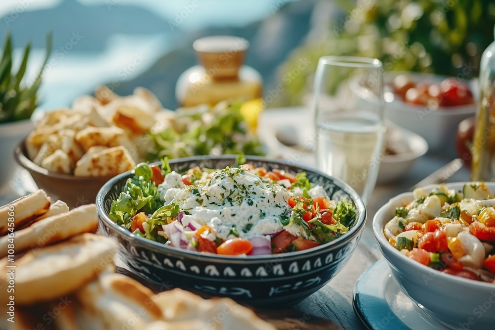 Mediterranean Feast: Outdoor Summer Salad with friends Mediterranean Feast: Outdoor Summer Salad with friends