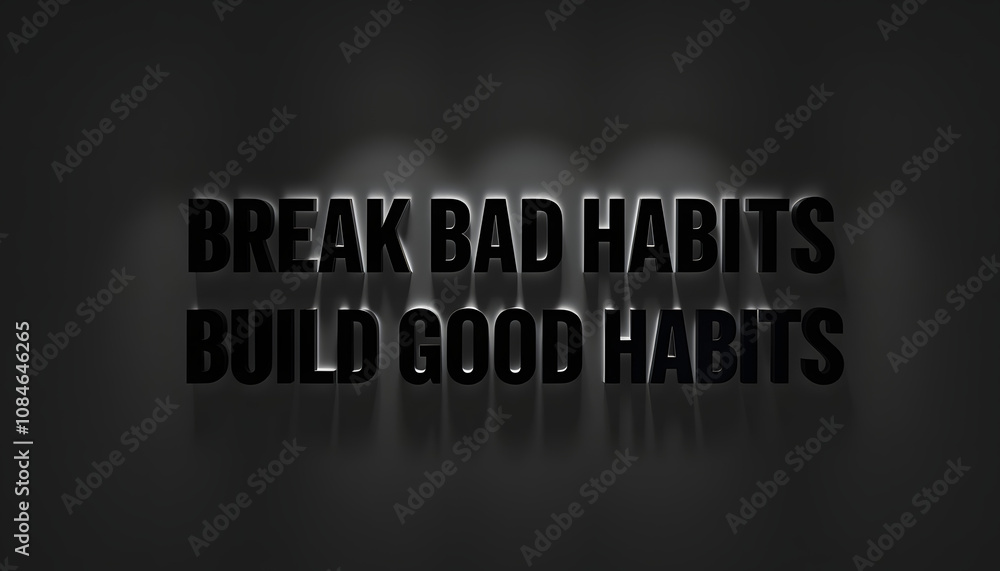 Break bad habits, build good habits - motivational phrase is shown using the text isolated with white highlights, png Break bad habits, build good habits - motivational phrase is shown using the text isolated with white highlights, png