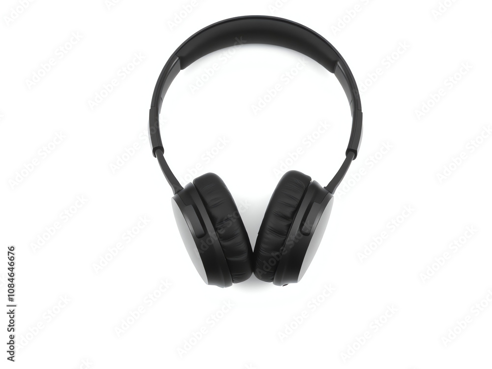 Black wireless headphones on a white background showcasing modern design and comfort for music and calls at home or on the go Black wireless headphones on a white background showcasing modern design and comfort for music and calls at home or on the go