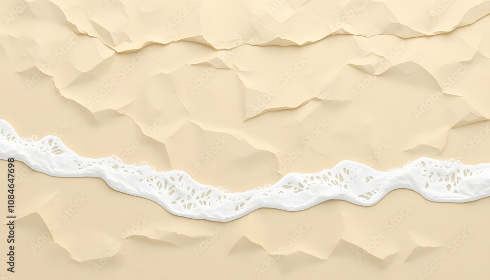 Obraz premium Abstract sea beach recycled paper texture, may use as background isolated with white highlights, png