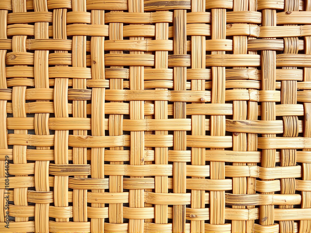 Artisan woven bamboo mat showcasing intricate patterns and natural textures in a warm, inviting design for interior decor