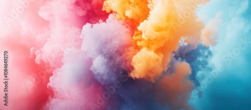 Abstract colorful smoke cloud.