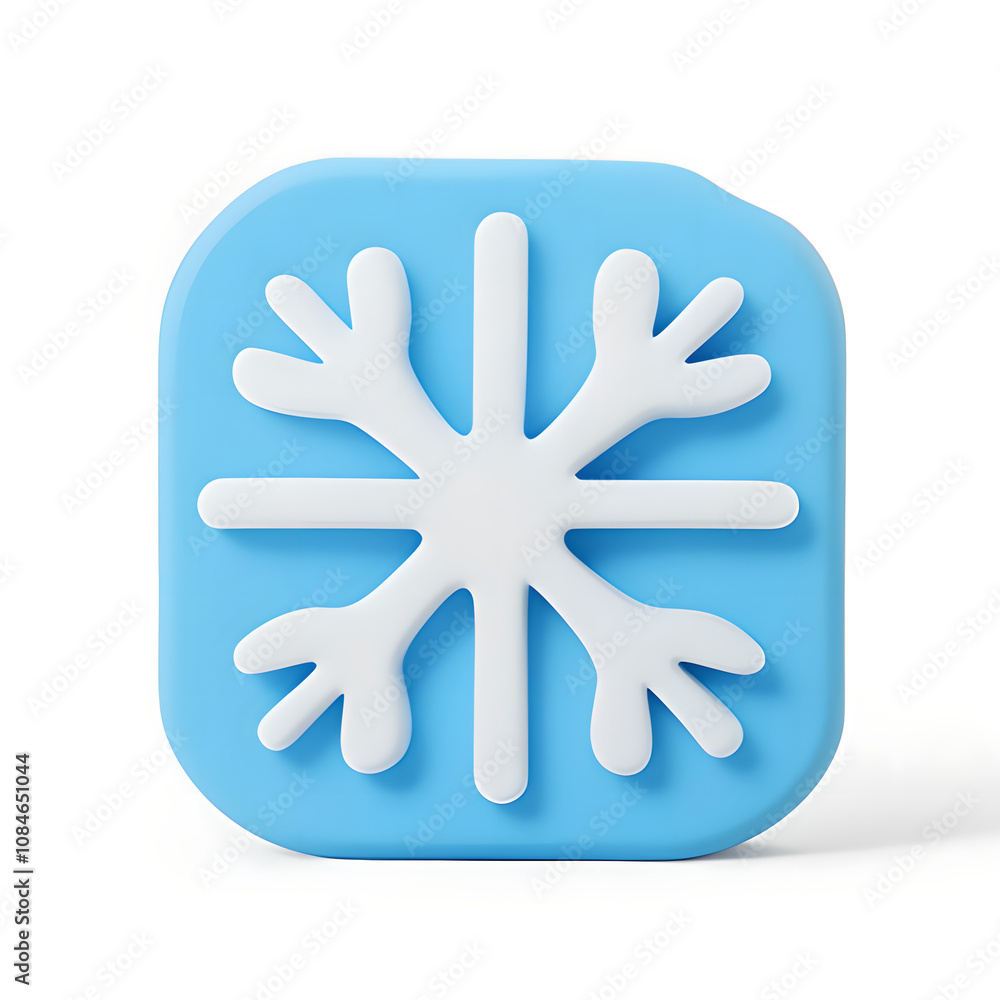 A 3D Christmas snowflake icon isolated on a transparent background. A 3D Christmas snowflake icon isolated on a transparent background.
