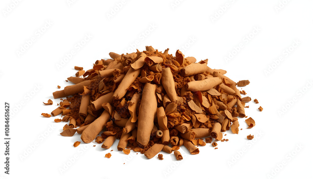 pile tobacco isolated on white background, top view isolated with white highlights, png pile tobacco isolated on white background, top view isolated with white highlights, png