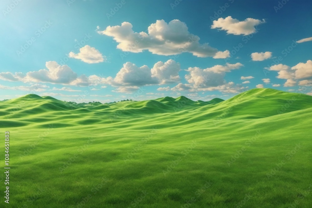 Green Grass field on Small Hills and Blue Sunny Sky, Green Hills Wallpaper, Green Hills Landscape, Green Field Landscape, green meadow and blue sky, AI Generative Green Grass field on Small Hills and Blue Sunny Sky, Green Hills Wallpaper, Green Hills Landscape, Green Field Landscape, green meadow and blue sky, AI Generative