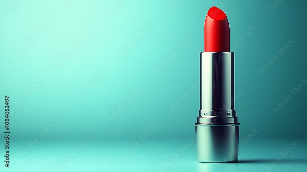 Vibrant Red Lipstick on Clean Neutral Background Perfect for Beauty and Cosmetic Promotions, Product Displays, and Fashion-Related Projects Vibrant Red Lipstick on Clean Neutral Background Perfect for Beauty and Cosmetic Promotions, Product Displays, and Fashion-Related Projects