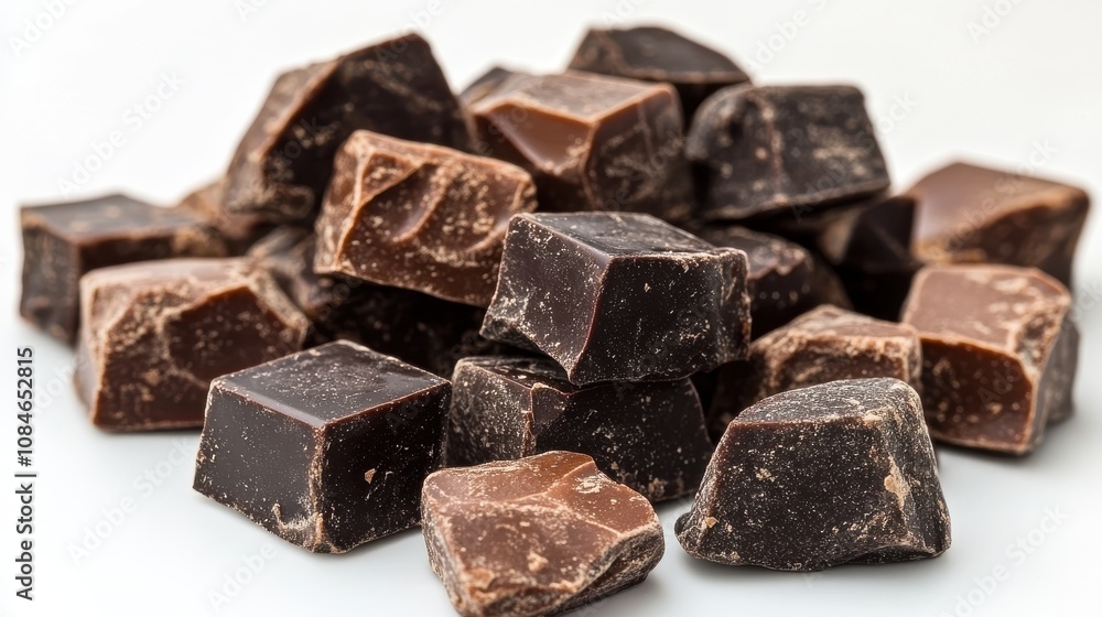 a pile of chocolate pieces a pile of chocolate pieces