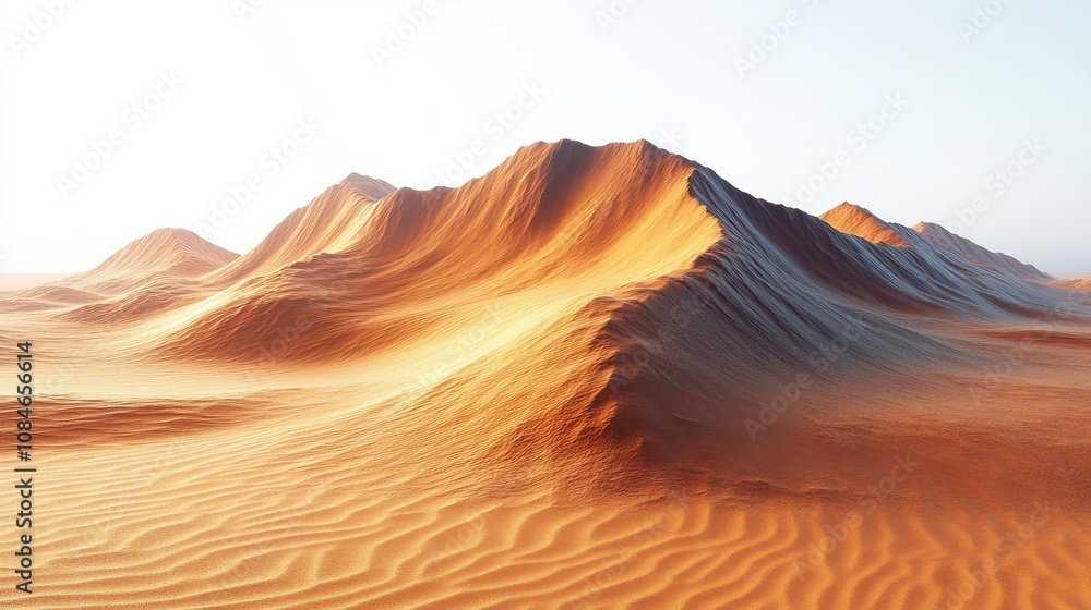 Naklejka premium a sand hill with a white background