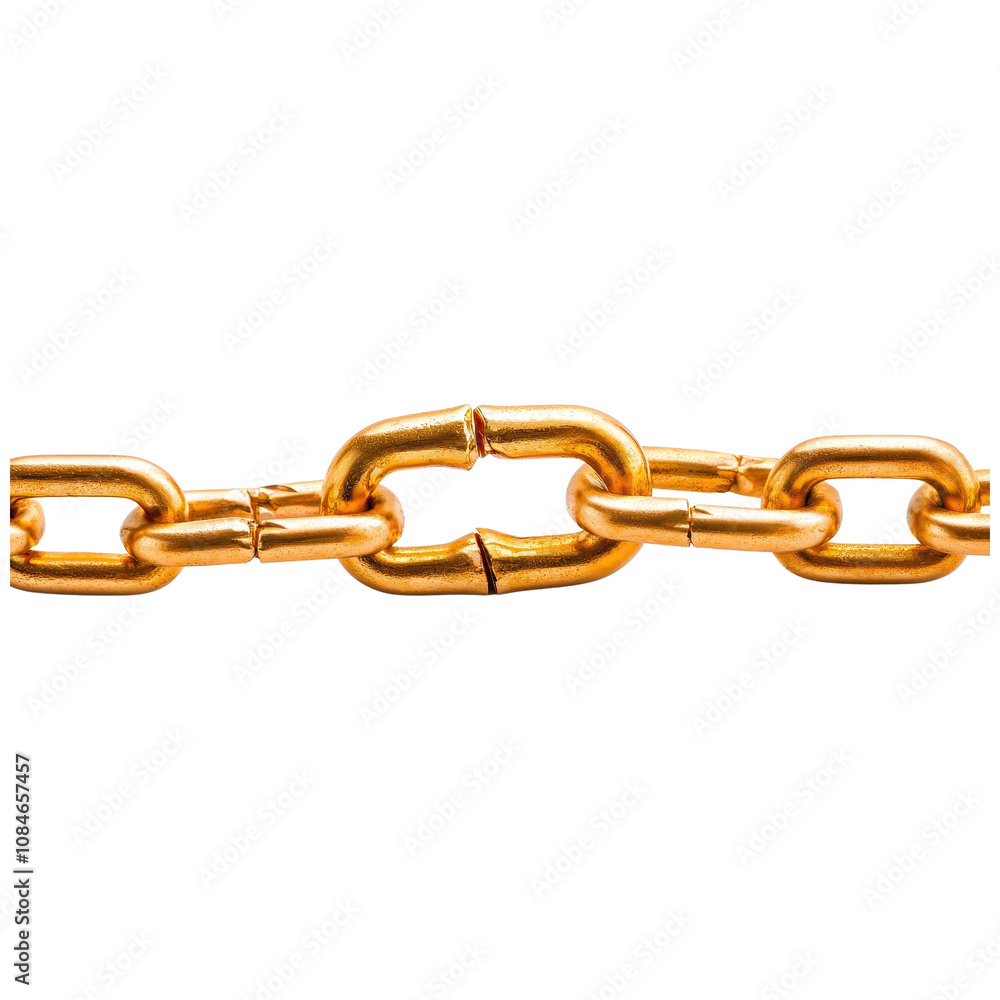 Golden Chain Links on Transparent Background Golden Chain Links on Transparent Background