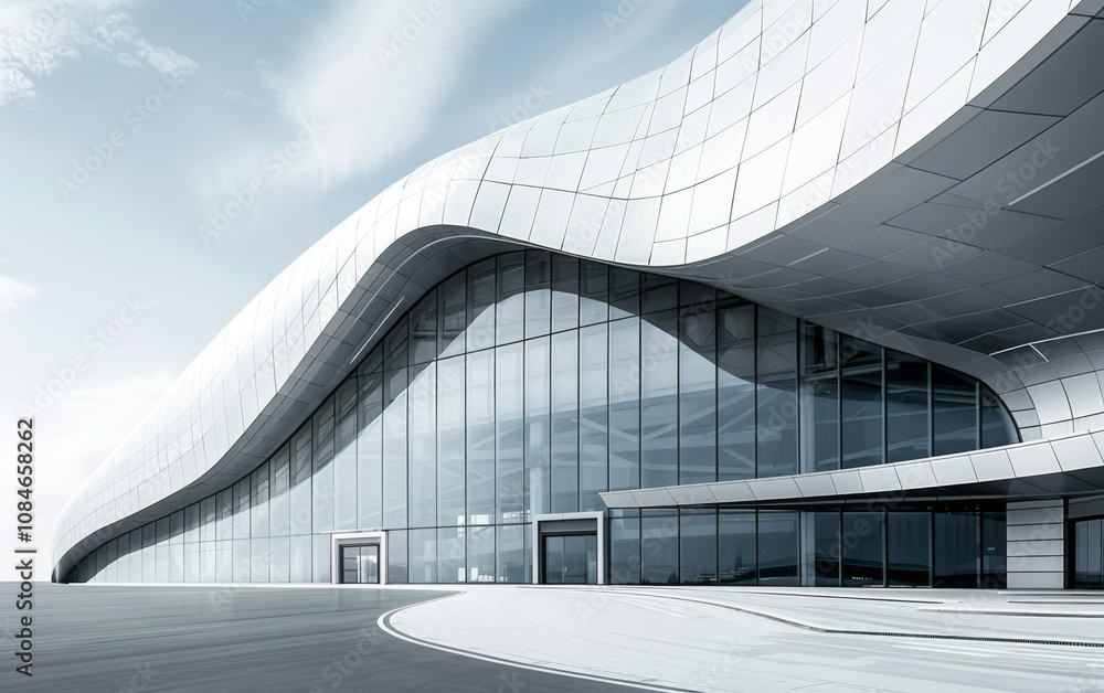Fototapeta premium Minimalist modern art building space structure
