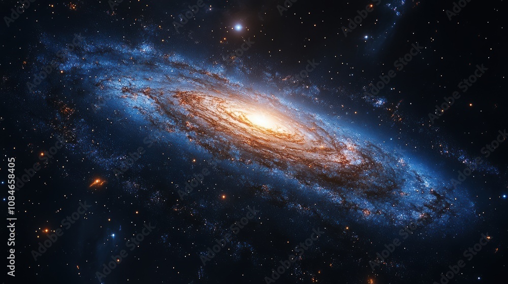 Fototapeta premium a spiral galaxy with stars