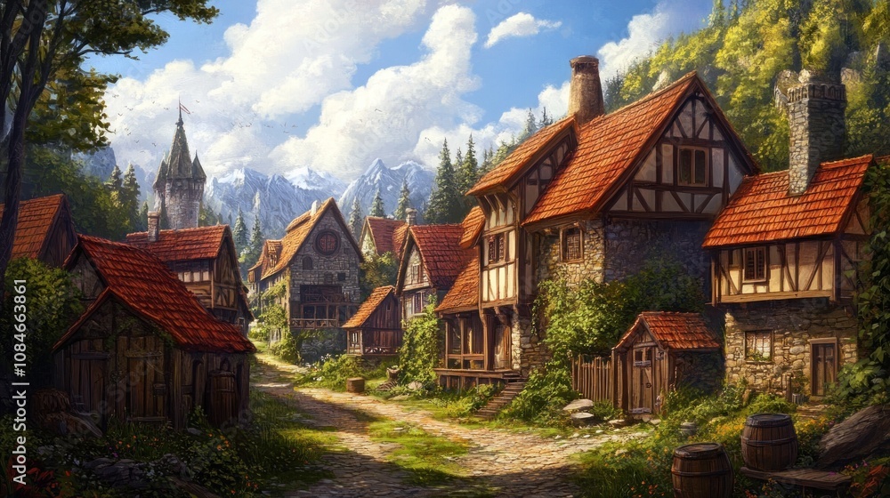 Enchanting Medieval Village nestled in the Mountains Enchanting Medieval Village nestled in the Mountains