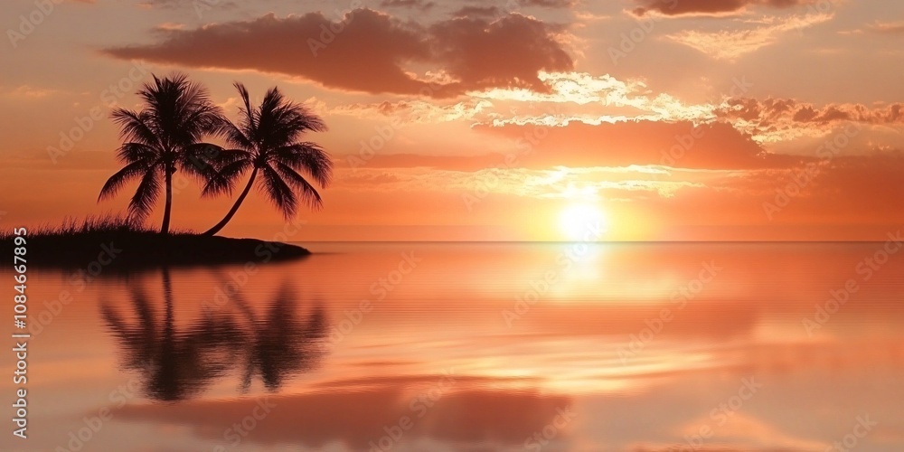 Sunset Serenity: Tropical Beach Bliss Sunset Serenity: Tropical Beach Bliss