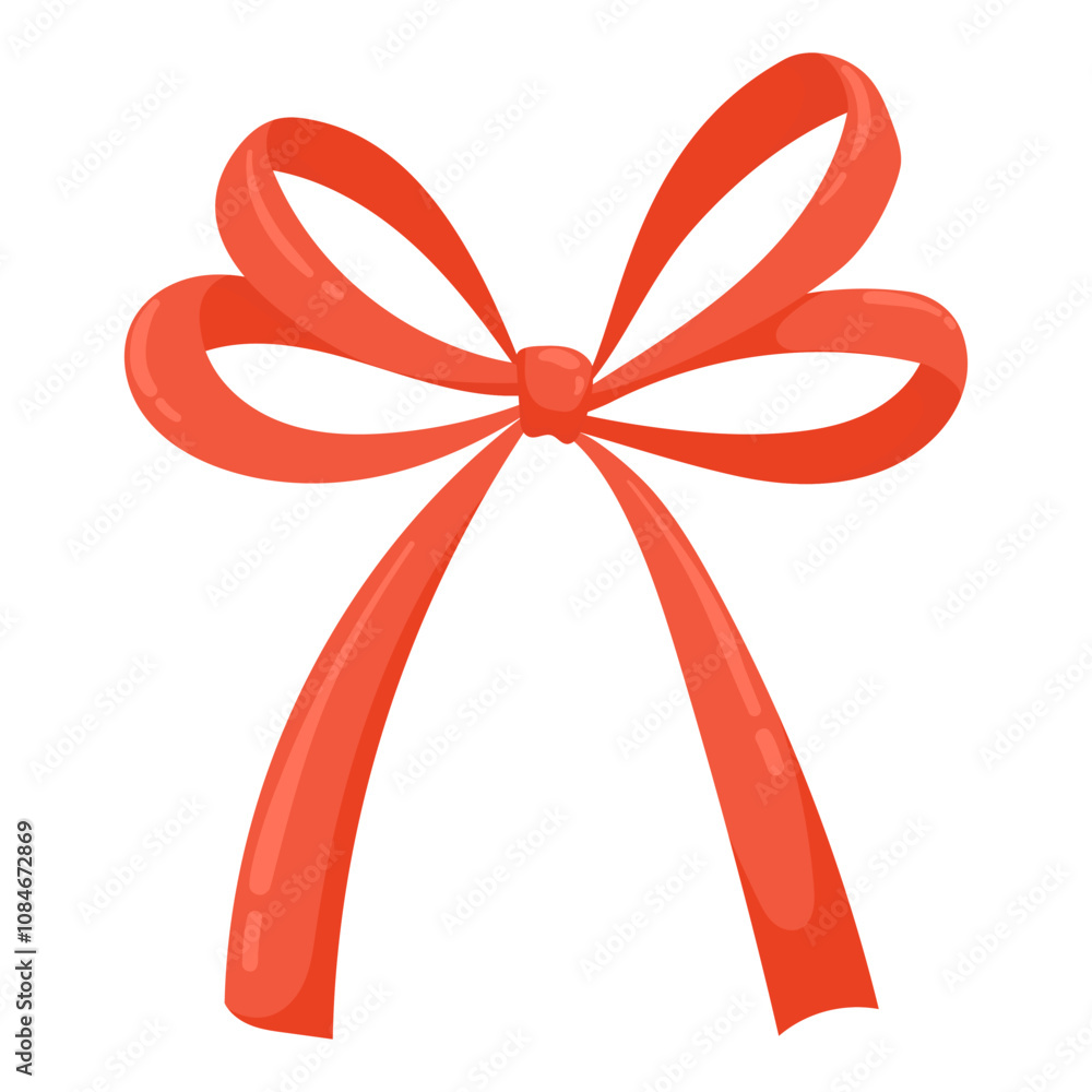Vector red bow, isolated on a white background. Flat style bow for cards and gift certificate decorations in doodle style. Bow drawn by hand on a white background Vector red bow, isolated on a white background. Flat style bow for cards and gift certificate decorations in doodle style. Bow drawn by hand on a white background