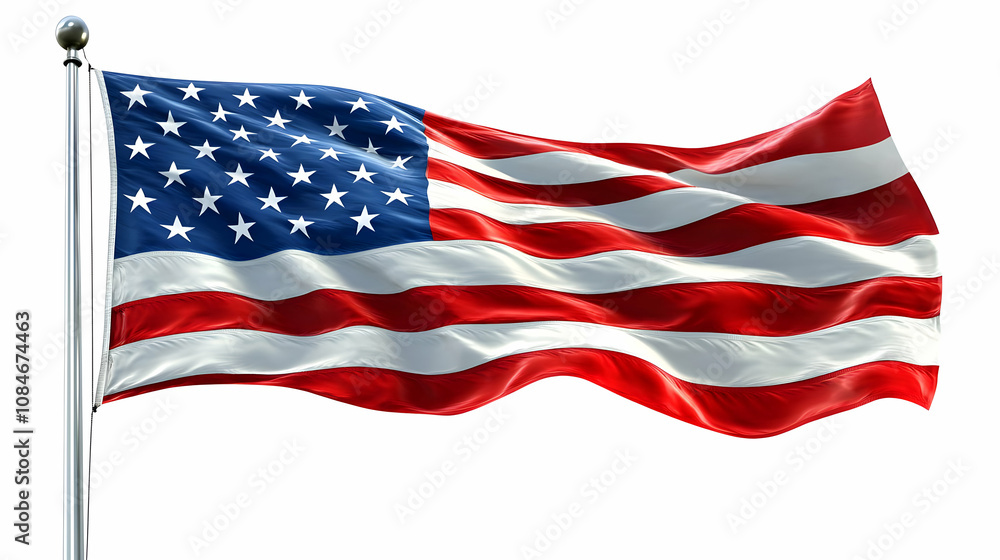 Waving American Flag Illustration Waving American Flag Illustration