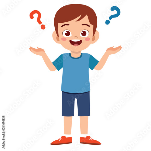 Portrait of a boy with a confused pose